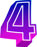 3d gradient color number png