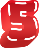 3d solid red number png