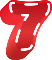 3d solido rosso numero png