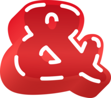 3d solide rouge nombre png