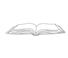 Vector line open book icon. Outline illustration isolated on white