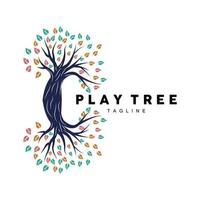 Tree Logo Design, Playground Vector, Education Tree Icon vector