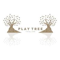 Tree Logo Design, Playground Vector, Education Tree Icon vector