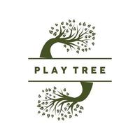 Tree Logo Design, Playground Vector, Education Tree Icon vector