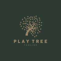 Tree Logo Design, Playground Vector, Education Tree Icon vector