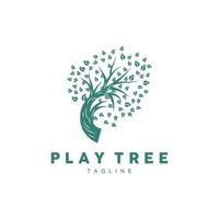 Tree Logo Design, Playground Vector, Education Tree Icon vector