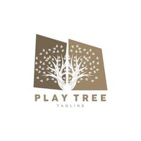 Tree Logo Design, Playground Vector, Education Tree Icon vector