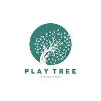 Tree Logo Design, Playground Vector, Education Tree Icon vector