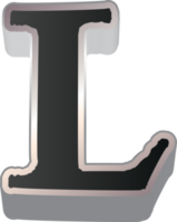 3d silver black letter png