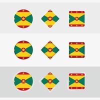 Grenada flag icons set, vector flag of Grenada.