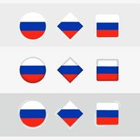 Rusia bandera íconos colocar, vector bandera de Rusia.