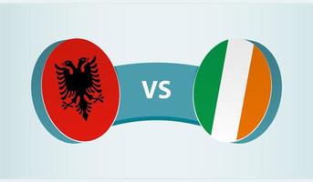 Albania versus Irlanda, equipo Deportes competencia concepto. vector