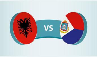 Albania versus sint Marten, equipo Deportes competencia concepto. vector