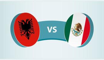 Albania versus México, equipo Deportes competencia concepto. vector