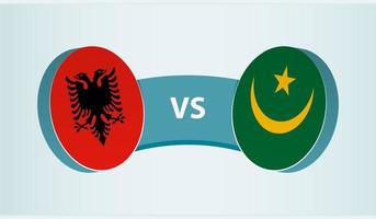 Albania versus Mauritania, equipo Deportes competencia concepto. vector