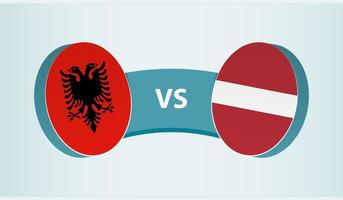 Albania versus letonia, equipo Deportes competencia concepto. vector