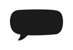 Hand Drawn Comics Style Speech Bubbles Silhouette Icon. Simple Flat Vector Illustration.