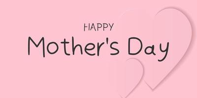 happy mother's day simple design background with soft pink color and love paper vector EPS10