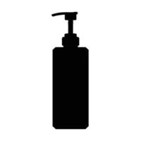 Shampoo Bottle Silhouette. Black and White Icon Design Element on Isolated White Background vector