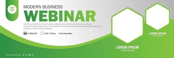 Webinar Business With Green Background vector