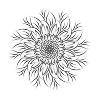 diseño de arte mandala en círculo. diseño de mandala simple arte de mandala floral hermosa obra de arte de mandala vector