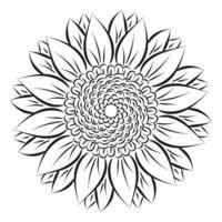 diseño de arte mandala en círculo. diseño de mandala simple arte de mandala floral hermosa obra de arte de mandala vector