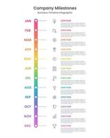 Vertical infographic timeline project in 12 months. Vector illustration.