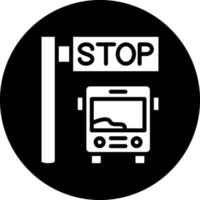 Bus Stop Vector Icon Design