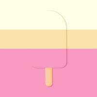 three colors ice cream with shadow on three color background. Vanilla, chocolate, nut, strawberry ice cream vector