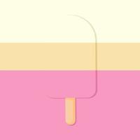 three colors ice cream with shadow on three color background. Vanilla, chocolate, nut, strawberry ice cream vector