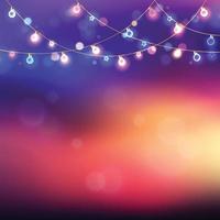 Colorful Fairy Light with Blurred Afternoon Sky Background vector