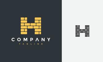 initials H brick logo vector