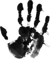 Print of hand or handprint of child with ink isolated on white background, Real Handmade Ink stamp photo