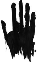 impresión de mano o huella de la mano de niño con tinta aislado en blanco fondo, real hecho a mano tinta sello foto