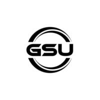 GSU letter logo design in illustration. Vector logo, calligraphy designs for logo, Poster, Invitation, etc.