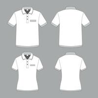 White Polo Shirt Outline Template Mock Up vector