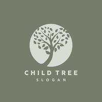 Tree Logo, Life Balance Education Vector, Luxurious Elegant Simple Tree Design, Playground Illustration Icon vector