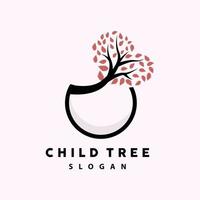 Tree Logo, Life Balance Education Vector, Luxurious Elegant Simple Tree Design, Playground Illustration Icon vector