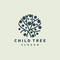 Tree Logo, Life Balance Education Vector, Luxurious Elegant Simple Tree Design, Playground Illustration Icon vector