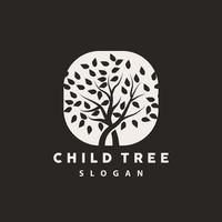 Tree Logo, Life Balance Education Vector, Luxurious Elegant Simple Tree Design, Playground Illustration Icon vector