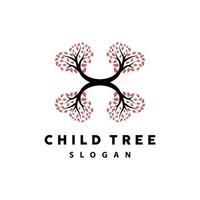 Tree Logo, Life Balance Education Vector, Luxurious Elegant Simple Tree Design, Playground Illustration Icon vector