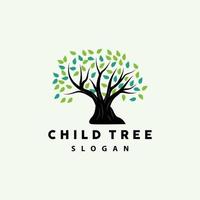 Tree Logo, Life Balance Education Vector, Luxurious Elegant Simple Tree Design, Playground Illustration Icon vector