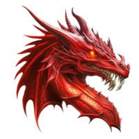 Head of huge fabulous red dragon png