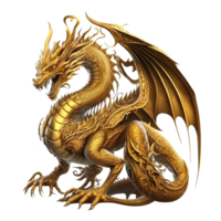 kostenlos Chinesisch ai generativ golden Drachen png