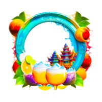 round fruit frame illustration png