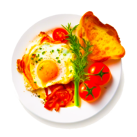 Healthy breakfast with egg and meat and bread Free illustration png
