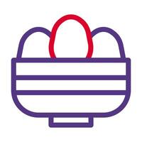 basket egg icon duocolor red purple colour easter symbol illustration. vector