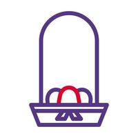 basket egg icon duocolor red purple colour easter symbol illustration. vector