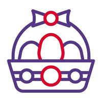 basket egg icon duocolor red purple colour easter symbol illustration. vector