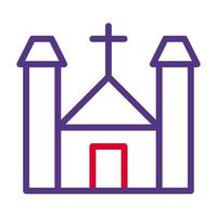 Cathedral icon duocolor red purple colour easter symbol illustration. vector